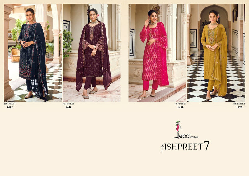 Eba Lifestyle Ashpreet Vol 7 Georgette With Embroidery Work Stylish Designer Fancy Salwar Kameez