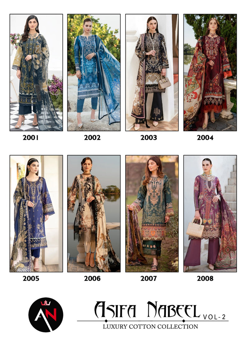 Asifa Nabeel Vol 2 Luxury Cotton Collection Mal Dupatta Printed Designer Salwar Kameez