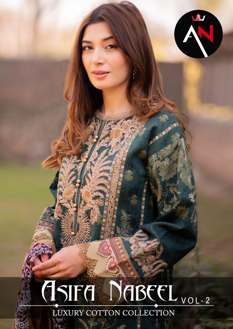 Asifa Nabeel Vol 2 Luxury Cotton Collection Mal Dupatta Printed Designer Salwar Kameez