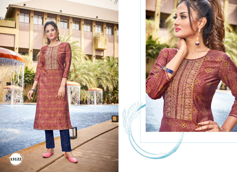 Kalaroop Kajree Fashion Aston Modal Silk Party Wear Kurtis
