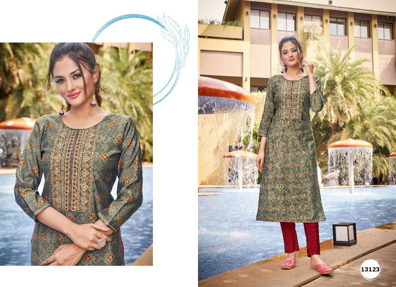 Kalaroop Kajree Fashion Aston Modal Silk Party Wear Kurtis