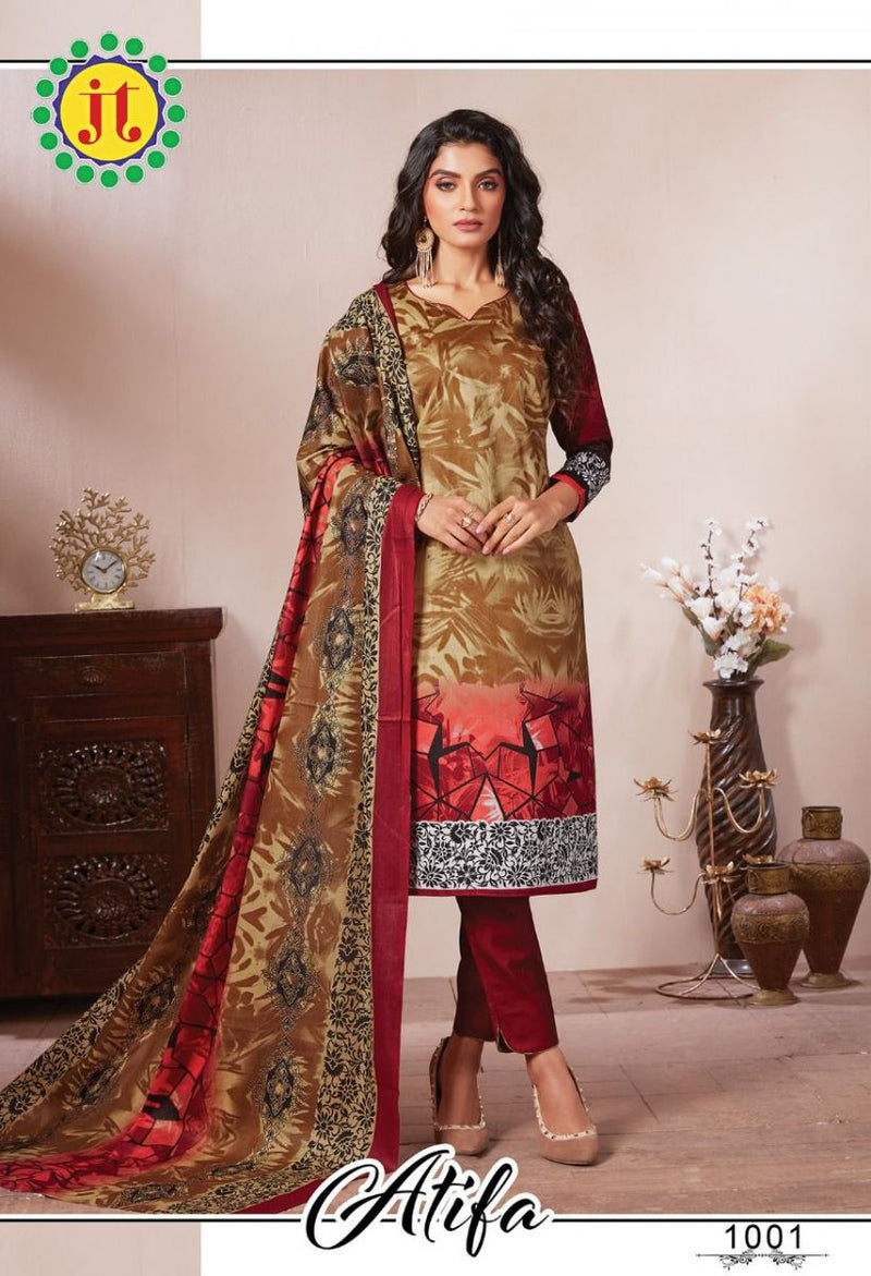 Jt Atifa Satin Fabrics Digital Printed Festive Wear Salwar Suits