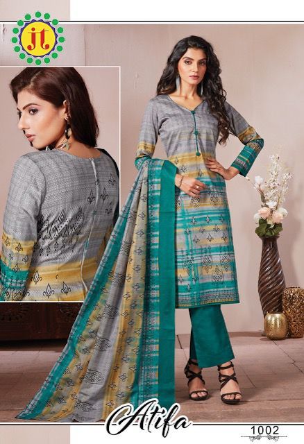 Jt Atifa Satin Fabrics Digital Printed Festive Wear Salwar Suits