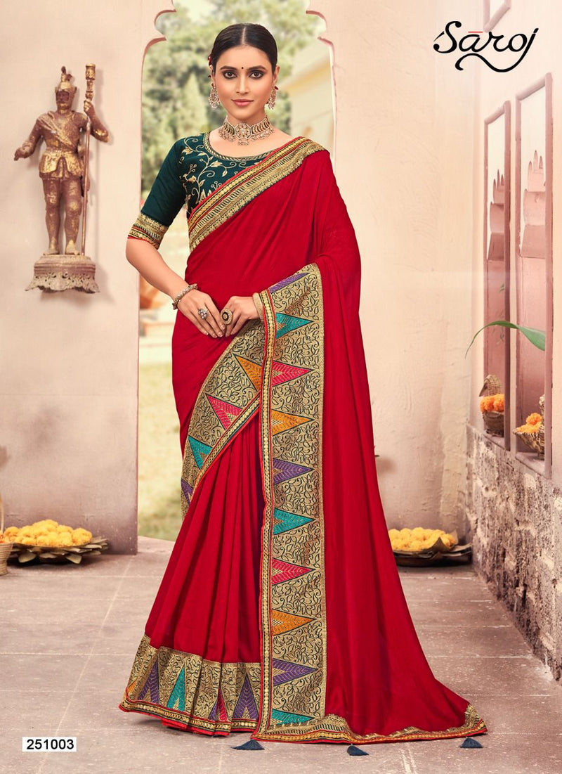 Saroj Atrangi Soft Vichitra Silk Beautiful Collections Of Party Wear Sarees