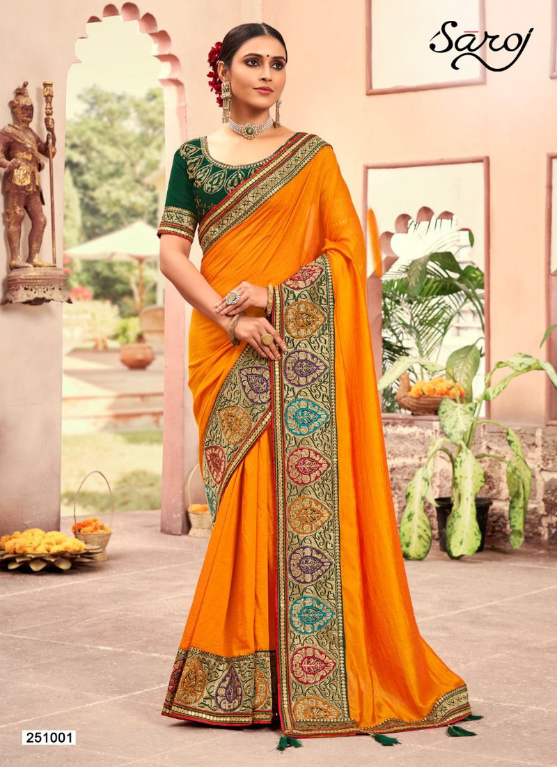 Saroj Atrangi Soft Vichitra Silk Beautiful Collections Of Party Wear Sarees