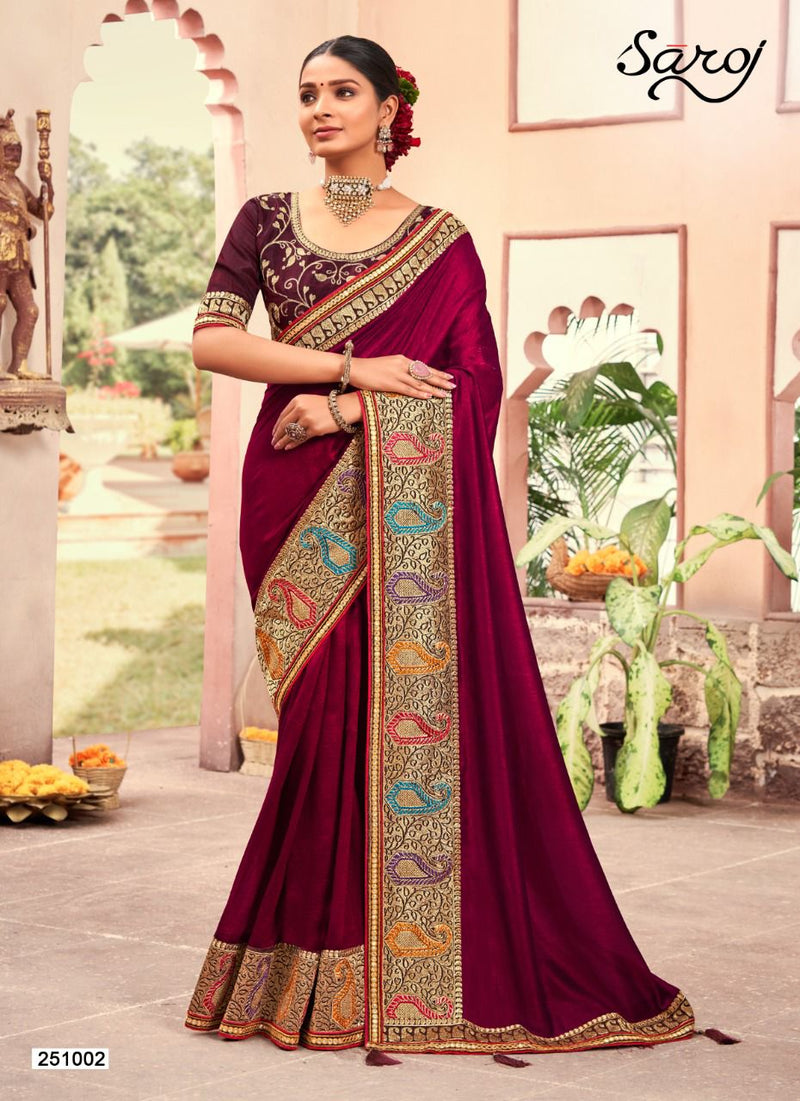 Saroj Atrangi Soft Vichitra Silk Beautiful Collections Of Party Wear Sarees