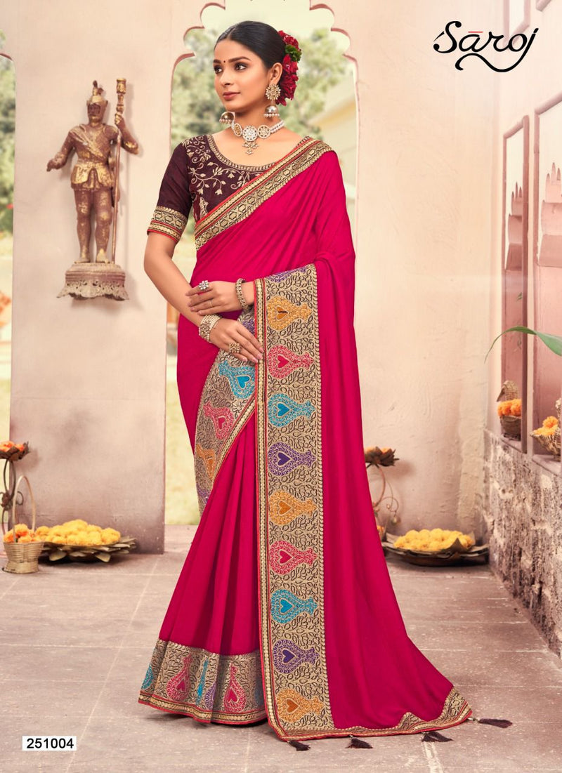 Saroj Atrangi Soft Vichitra Silk Beautiful Collections Of Party Wear Sarees