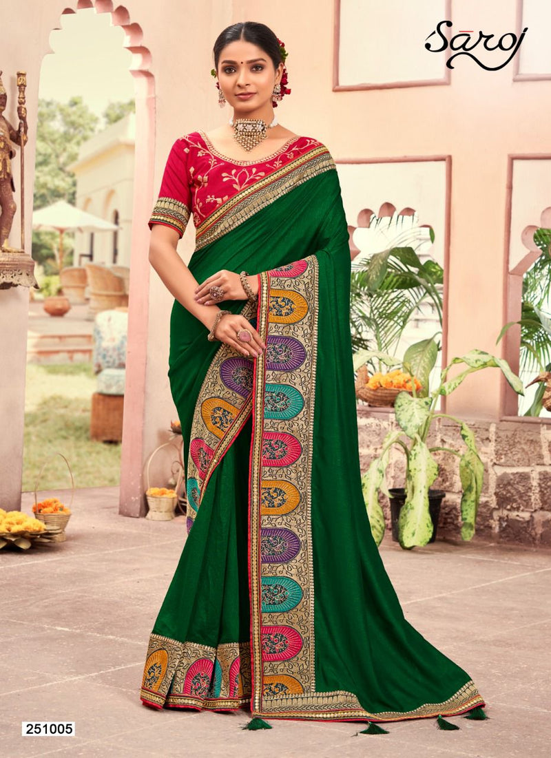 Saroj Atrangi Soft Vichitra Silk Beautiful Collections Of Party Wear Sarees