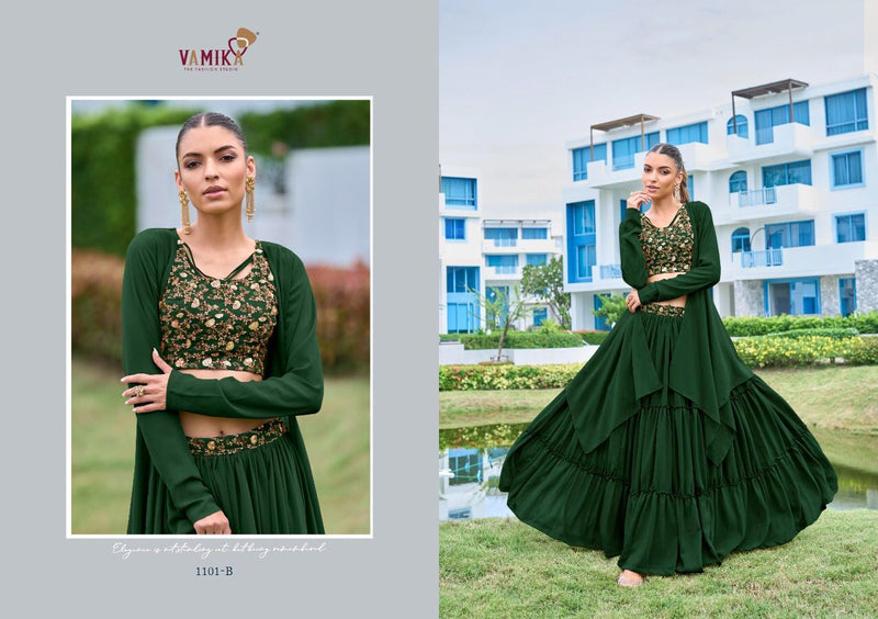Vamika Attraction Georgette With Heavy Embroidery Work Stylish Designer Party Wear Long Gown