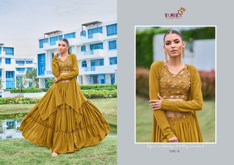 Vamika Attraction Georgette With Heavy Embroidery Work Stylish Designer Party Wear Long Gown