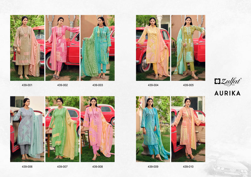 Zulfat Anurika Pure Cotton With Printed Work Stylish Designer Casual Look Fancy Salwar Kameez