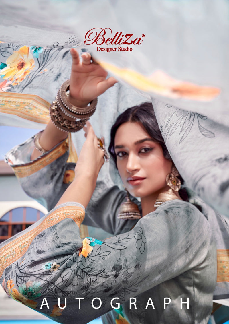 Belliza Designer Studio Autograph Pure Jam Cotton Digital Print On Exclusive Embroidery Work Designer Partywear Salwar Suit