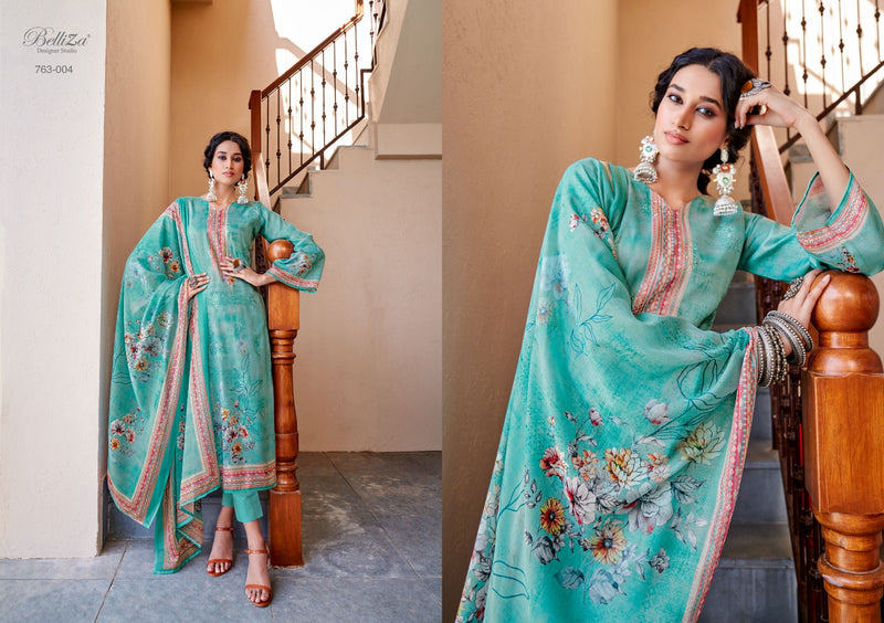 Belliza Designer Studio Autograph Pure Jam Cotton Digital Print On Exclusive Embroidery Work Designer Partywear Salwar Suit