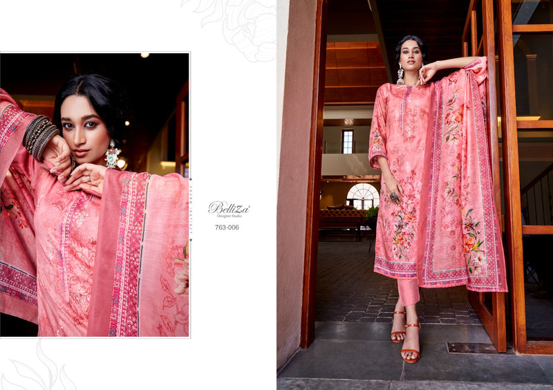 Belliza Designer Studio Autograph Pure Jam Cotton Digital Print On Exclusive Embroidery Work Designer Partywear Salwar Suit
