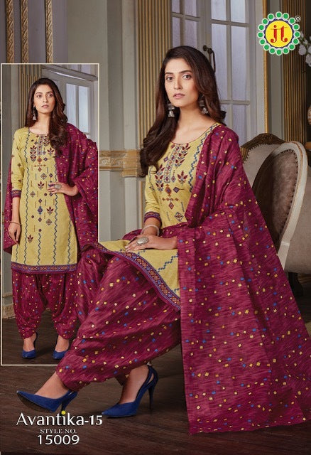 Jt Avantika Vol 15 Cotton Printed Patiyala Style Party Wear Salwar Kameez