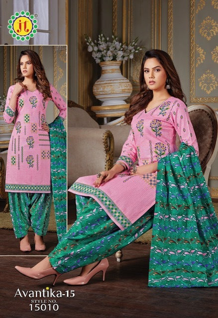 Jt Avantika Vol 15 Cotton Printed Patiyala Style Party Wear Salwar Kameez