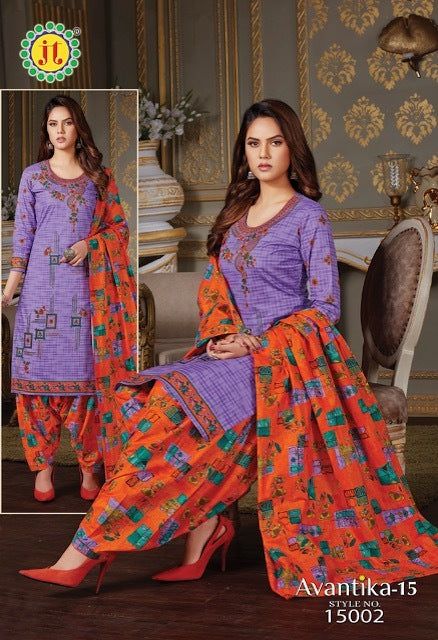 Jt Avantika Vol 15 Cotton Printed Patiyala Style Party Wear Salwar Kameez