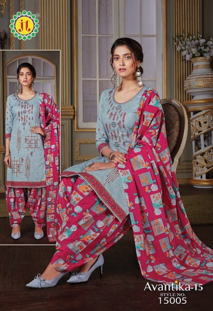 Jt Avantika Vol 15 Cotton Printed Patiyala Style Party Wear Salwar Kameez