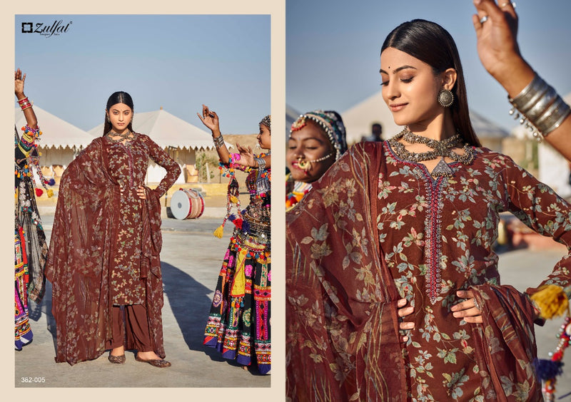 Zulfat Designer Suits Avisha Jam Cotton Party Wear Salwar Suits With Beautiful Digital Floral Print