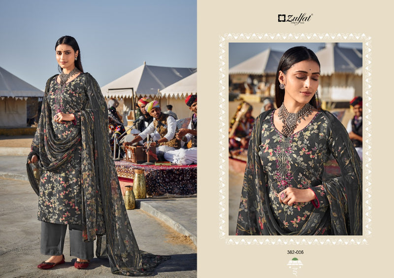 Zulfat Designer Suits Avisha Jam Cotton Party Wear Salwar Suits With Beautiful Digital Floral Print