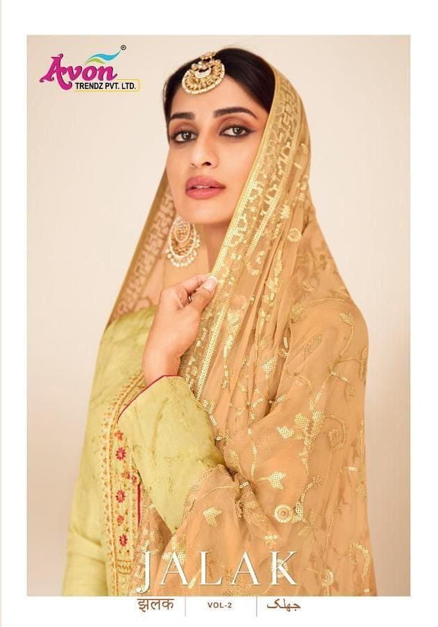 Avon Trendz Jalak Vol 2 Dola Silk Embroidered Party Wear Salwar Suits