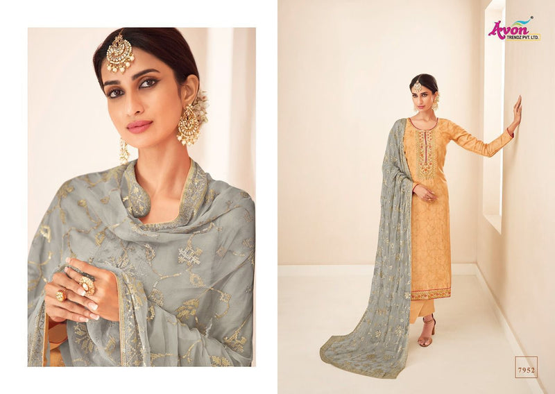 Avon Trendz Jalak Vol 2 Dola Silk Embroidered Party Wear Salwar Suits