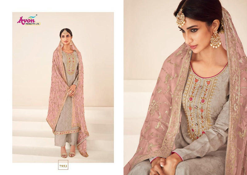 Avon Trendz Jalak Vol 2 Dola Silk Embroidered Party Wear Salwar Suits