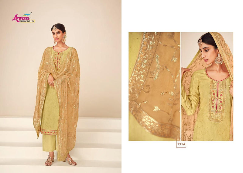 Avon Trendz Jalak Vol 2 Dola Silk Embroidered Party Wear Salwar Suits