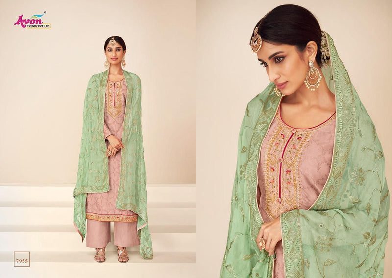 Avon Trendz Jalak Vol 2 Dola Silk Embroidered Party Wear Salwar Suits