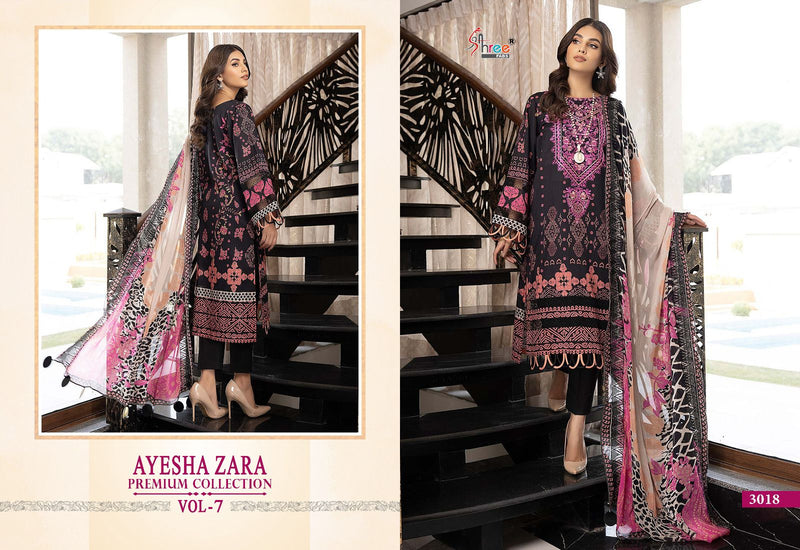 Shree Fab Ayesha Zara Premium Collection Vol 7 Pure Cotton Exclusive Patche Fancy Partywear Designer Salwar Suit