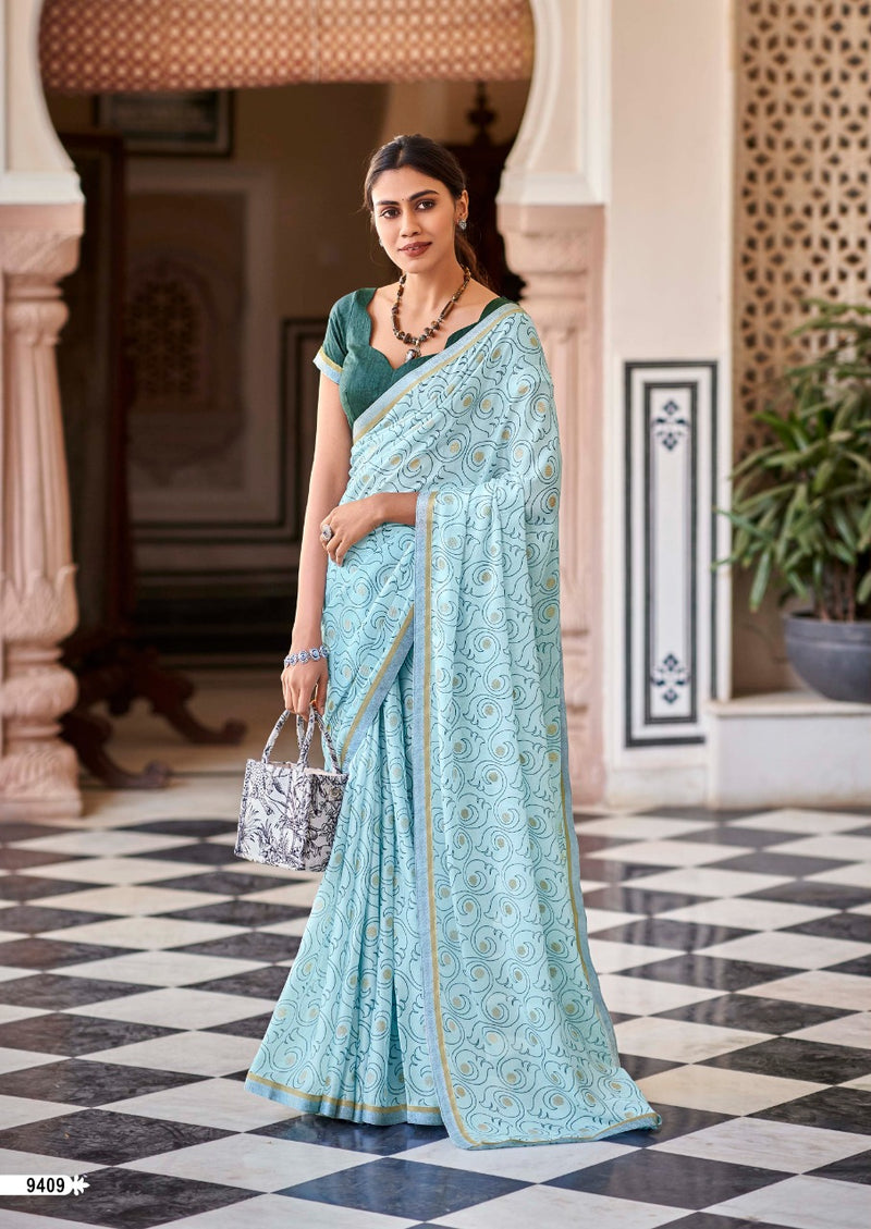 Kashvi Creation Aayushi Moss Fancy Stylish Festive Wear Sarees With Beautiful Colors