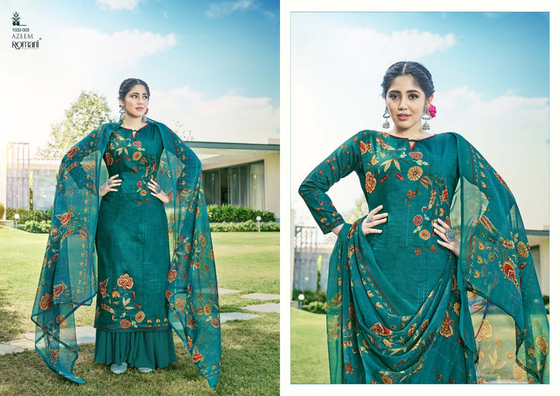 Romani Azeem Jam Cotton Digital Printed Festive Wear Salwar Kameez