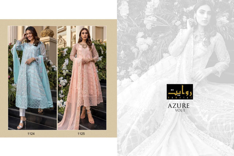 Rawayat Azure Vol 1 Butterfly Net With Fancy Work Stylish Designer Party Wear Salwar Kameez