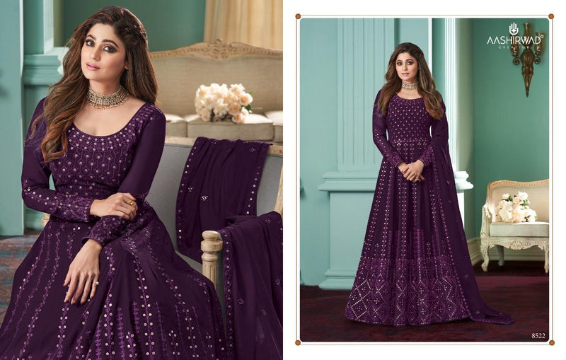 Aashirwad Rose Georgette Silk Santoon Fancy Designer Salwar Suit