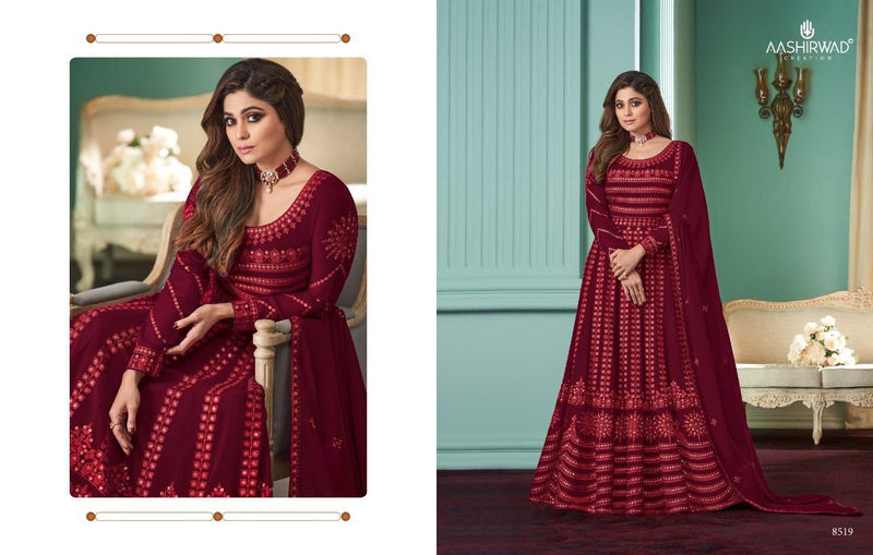Aashirwad Rose Georgette Silk Santoon Fancy Designer Salwar Suit
