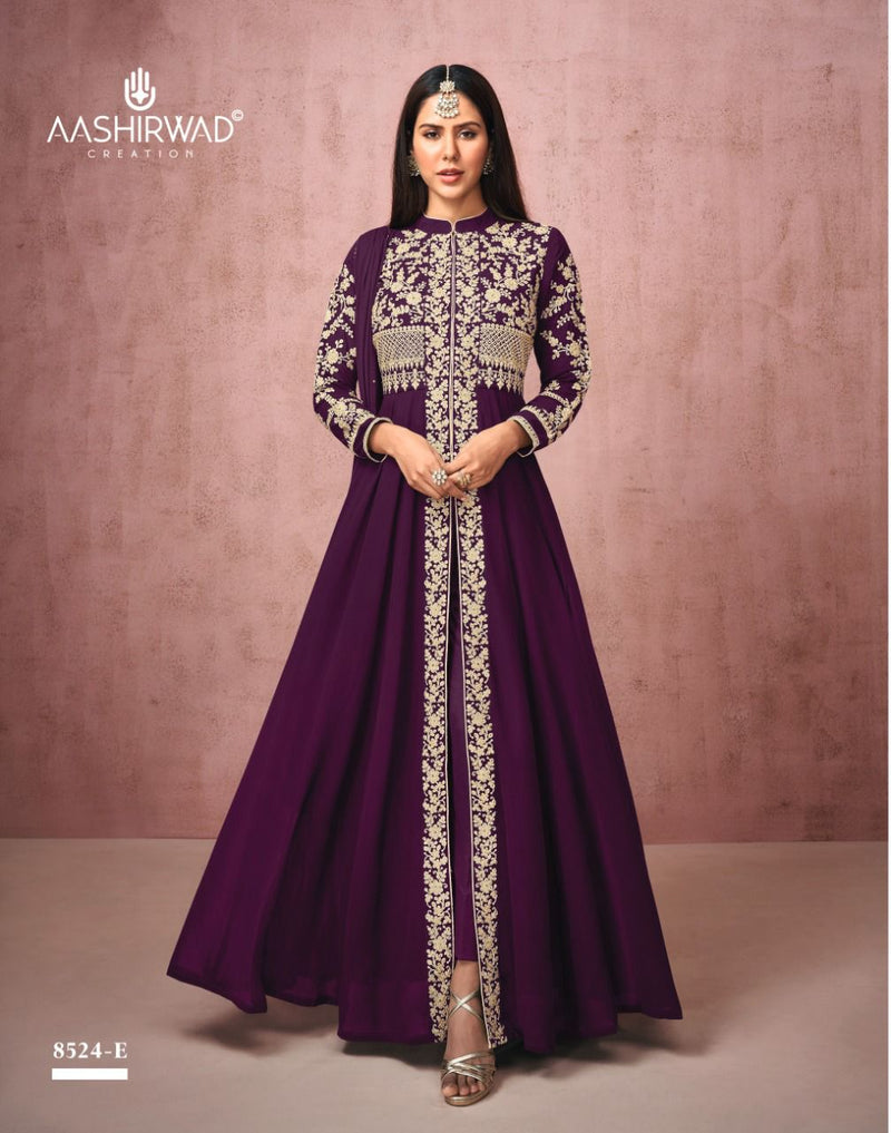 Aashirwad Sonam Real Georgette Silk Santoon Fancy Gown