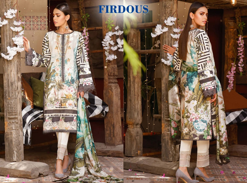 Agha Noor Firdous Jade Jam Satin Cotton Print Casual Wear Salwar Kameez