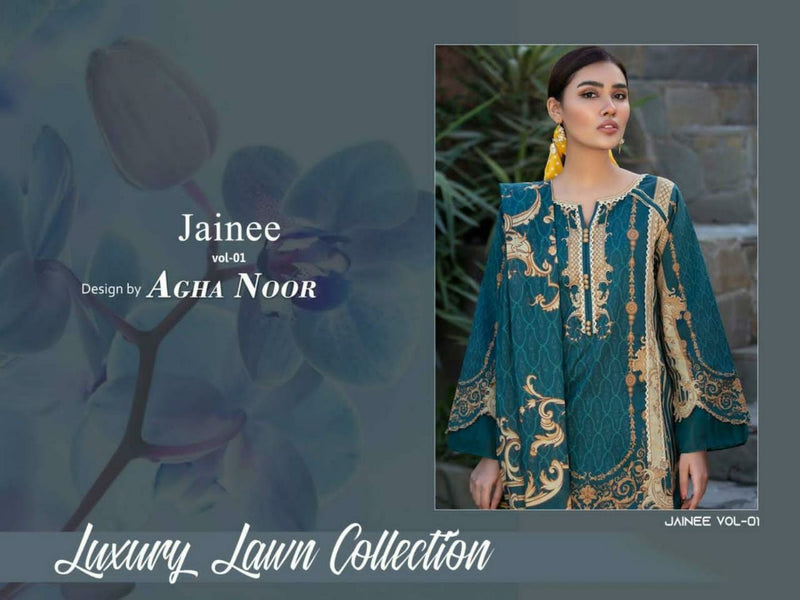 Agha Noor Jainee Vol 1 Lawn Cotton Karachi Printed Casual Wear Suit