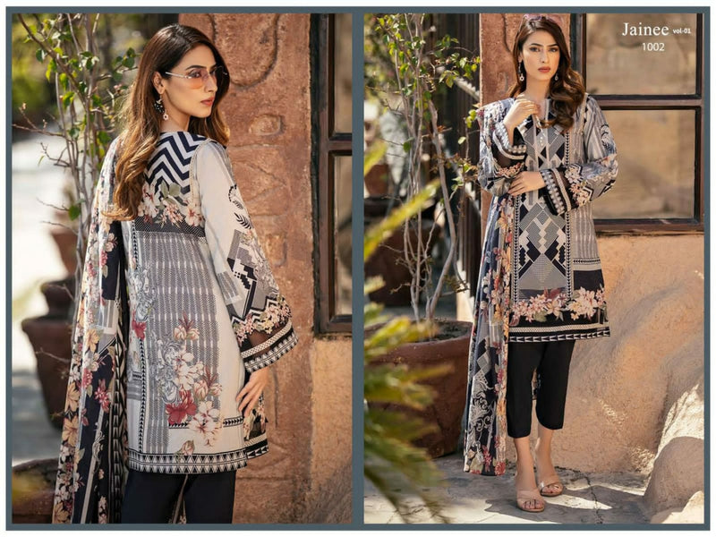 Agha Noor Jainee Vol 1 Lawn Cotton Karachi Printed Casual Wear Suit