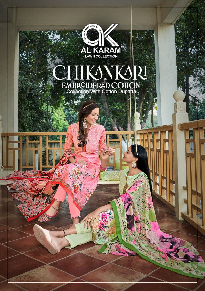 Al Karam Chikankari Embroidered Collection With Self Embroidery Work Salwar Suit