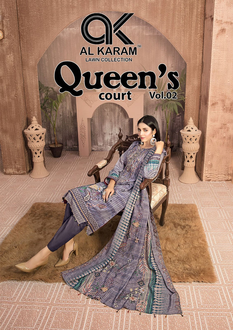 Al Karam Queens Court Vol 2 Pure Cambric Collection Casual Wear Salwar Suit