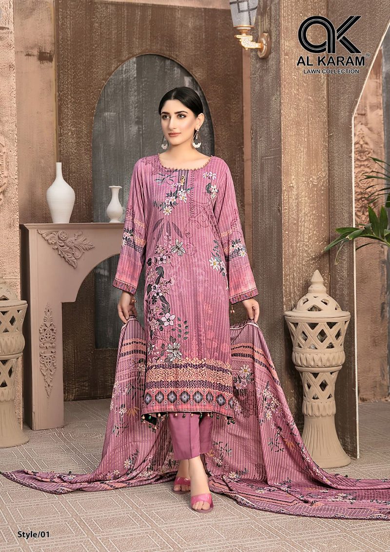 Al Karam Queens Court Vol 2 Pure Cambric Collection Casual Wear Salwar Suit