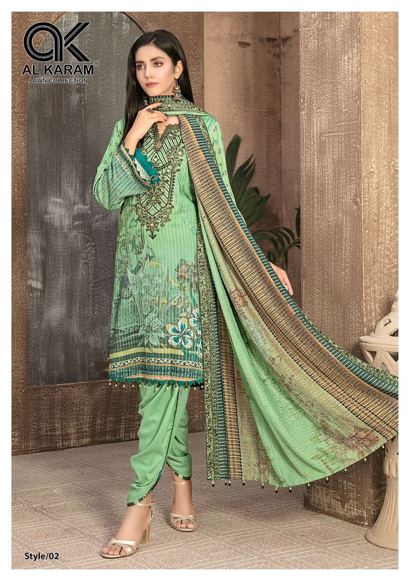 Al Karam Queens Court Vol 2 Pure Cambric Collection Casual Wear Salwar Suit