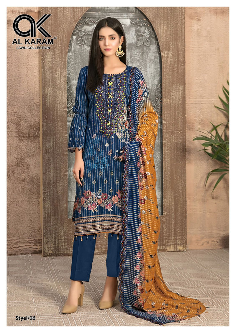 Al Karam Queens Court Vol 2 Pure Cambric Collection Casual Wear Salwar Suit