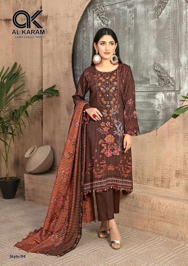 Al Karam Queens Court Vol 2 Pure Cambric Collection Casual Wear Salwar Suit