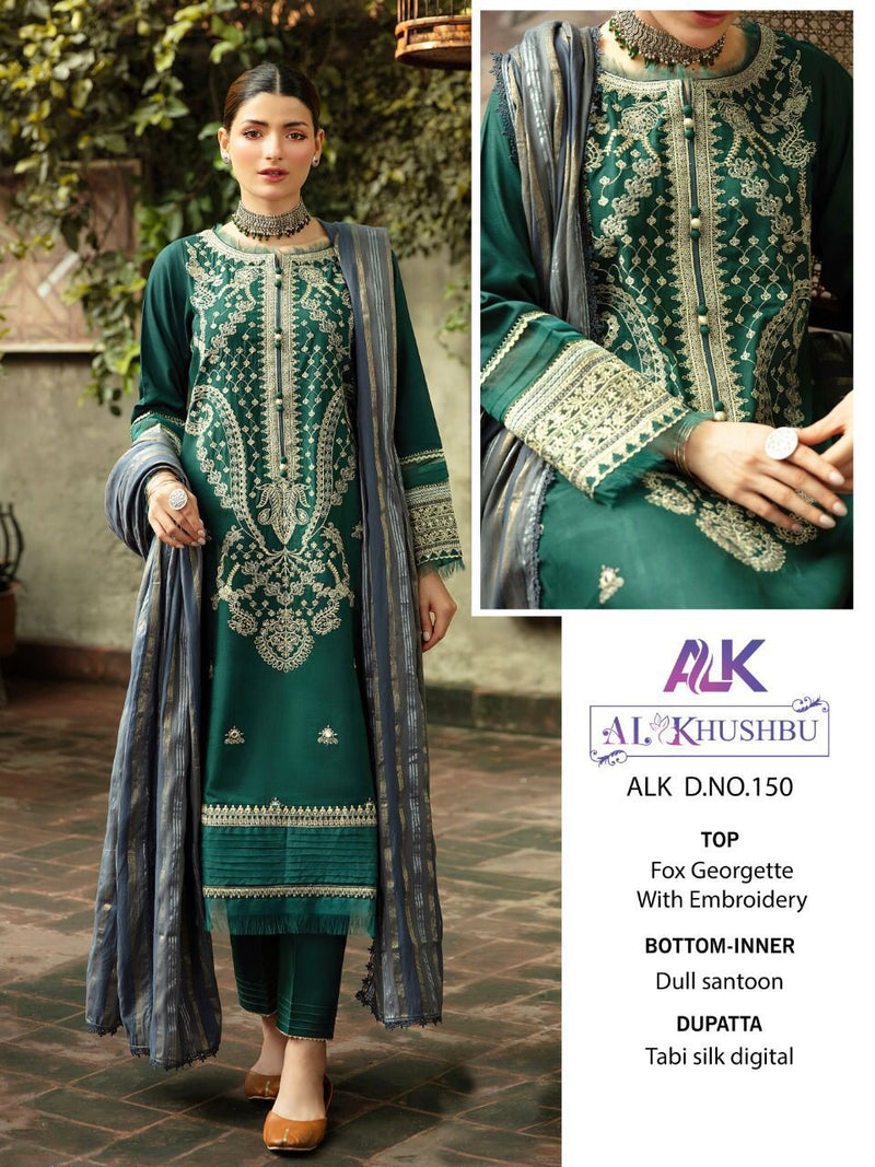 Al Khushbu Alk Dno 150 Georgette With Heavy Embroidery Work Salwar Kameez