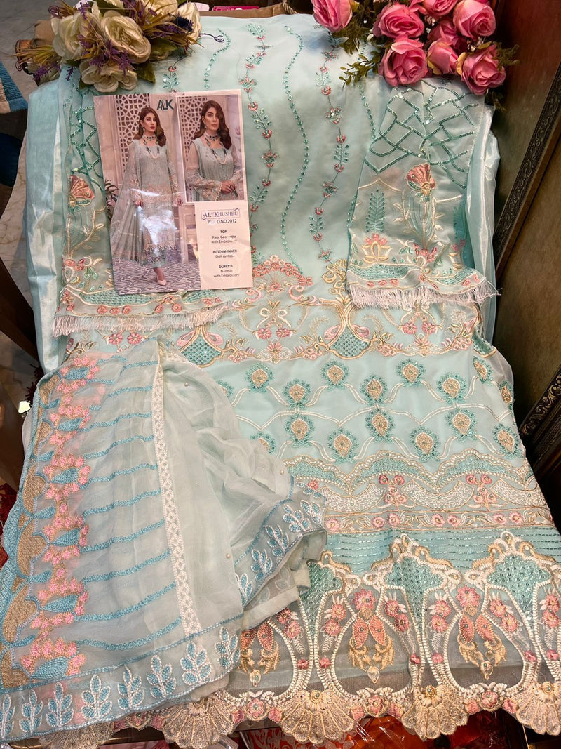 Al Khushbu Alk Dno 2012 Georgette Heavy Embroidery Work Salwar Suit