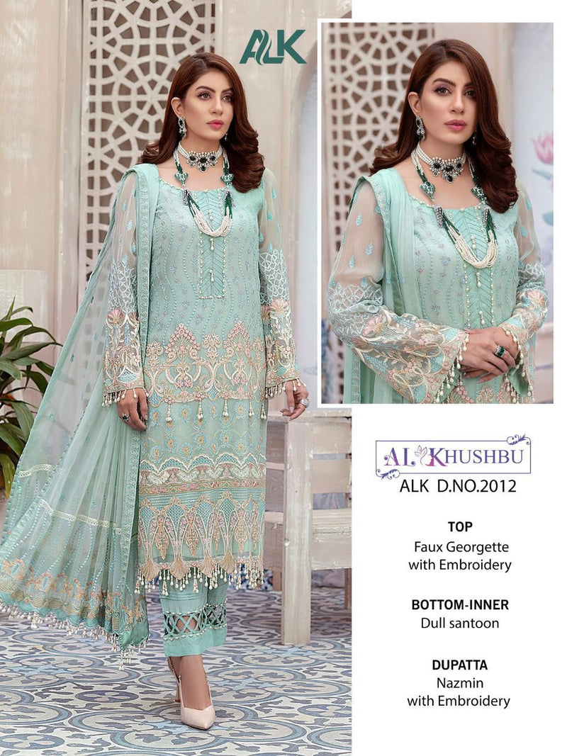 Al Khushbu Alk Dno 2012 Georgette Heavy Embroidery Work Salwar Suit