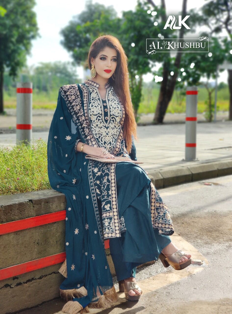 Al Khushbu D. No 140Georgette With Heavy Embroidery Work