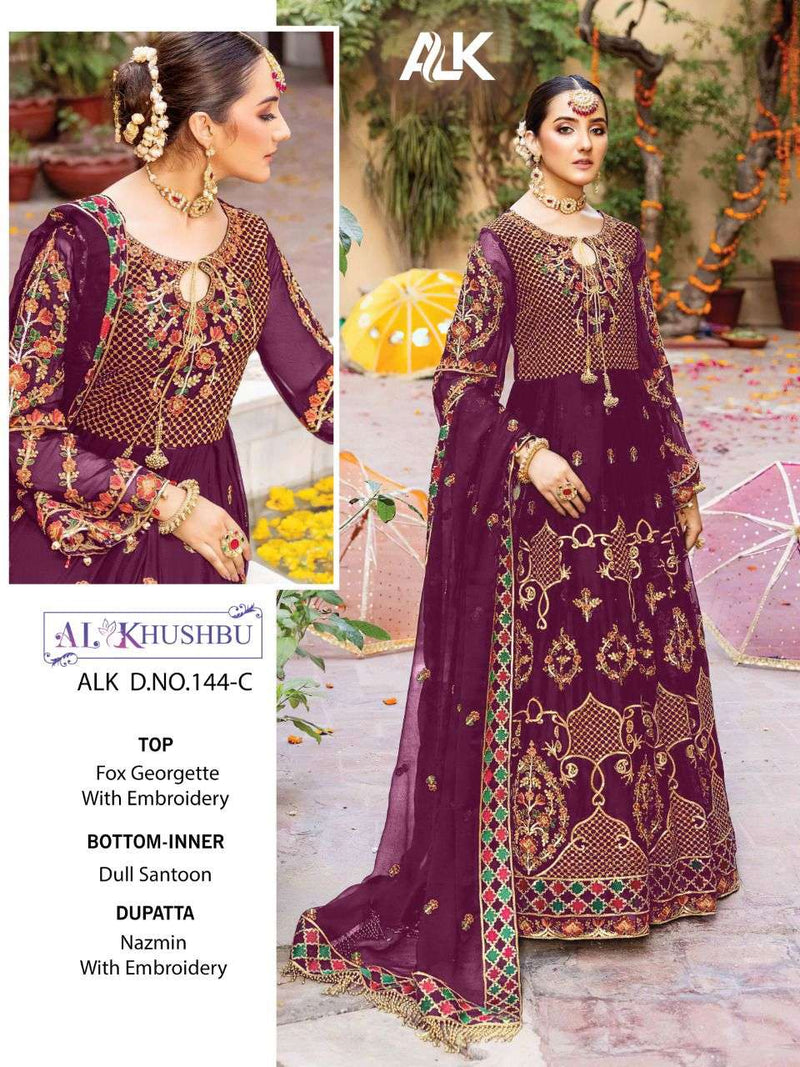 Al Khushbu Dno 144 Georgette Heavy Embroidered Work Salwar Suit